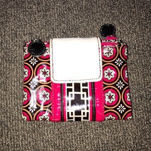 Vera Bradley Frill Red Black Coin Purse Card Pouch